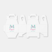 Gefeliciteerd afstuderen naam monogram groen roze bedankdoosjes (Uitgevouwen)