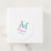 Gefeliciteerd afstuderen naam monogram groen roze  bedankjes labels (In situ)