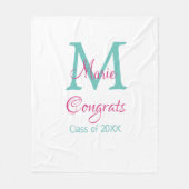Gefeliciteerd afstuderen naam monogram groen roze  fleece deken (Voorkant)