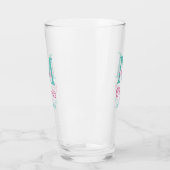 Gefeliciteerd afstuderen naam monogram groen roze glas (Links)