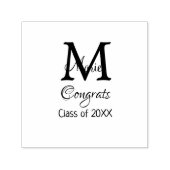 Gefeliciteerd afstuderen naam monogram groen roze  zelfinktende stempel (Design)