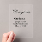 Gefeliciteerd afstuderen naam universiteit naam kl acryl uitnodigingen (Insitu (Draagbaar))