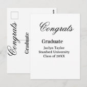 Gefeliciteerd afstuderen naam universiteit naam kl briefkaart (Voorkant / Achterkant)