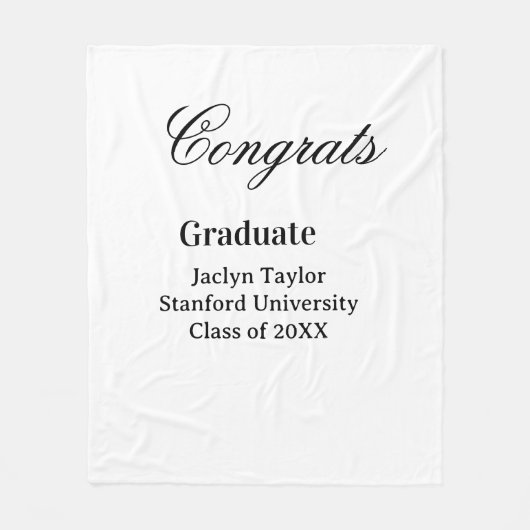 Gefeliciteerd afstuderen naam universiteit naam kl fleece deken (Voorkant)