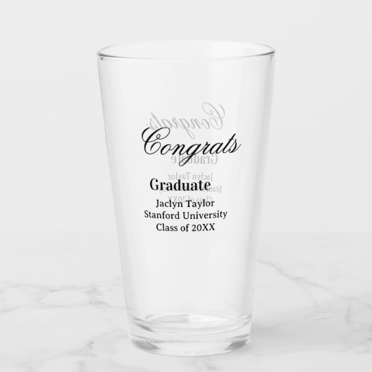 Gefeliciteerd afstuderen naam universiteit naam kl glas (Voorkant)