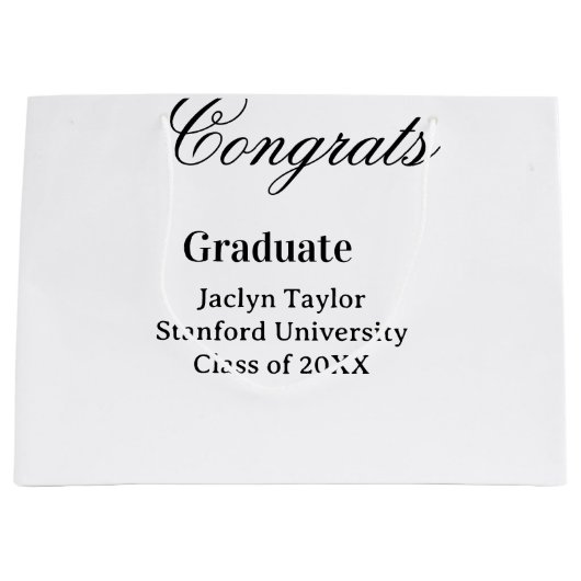 Gefeliciteerd afstuderen naam universiteit naam kl groot cadeauzakje (Voorkant)
