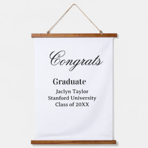 Gefeliciteerd afstuderen naam universiteit naam kl hangend wandkleed
