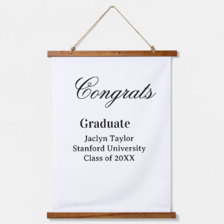 Gefeliciteerd afstuderen naam universiteit naam kl hangend wandkleed