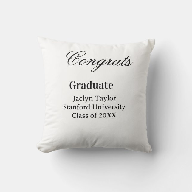 Gefeliciteerd afstuderen naam universiteit naam kl kussen (Voorkant)