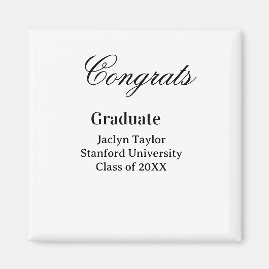Gefeliciteerd afstuderen naam universiteit naam kl magneet (Voorkant)