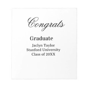 Gefeliciteerd afstuderen naam universiteit naam kl notitieblok
