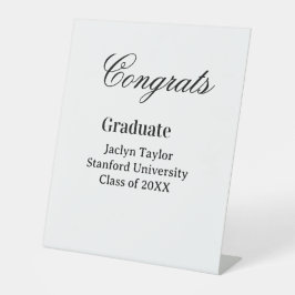 Gefeliciteerd afstuderen naam universiteit naam kl reclamebord met voetstuk