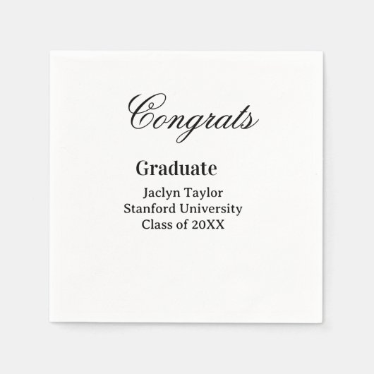 Gefeliciteerd afstuderen naam universiteit naam kl servet (Voorkant)