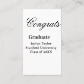 Gefeliciteerd afstuderen naam universiteit naam kl visitekaartje (Achterkant)