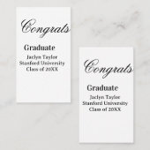 Gefeliciteerd afstuderen naam universiteit naam kl visitekaartje (Voorkant / Achterkant)