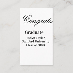 Gefeliciteerd afstuderen naam universiteit naam kl visitekaartje