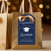 Gefeliciteerd Afstuderen Navy Blue Afstuderen Cadeaulabel