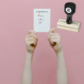 Gefeliciteerd Afstuderen Nieuwe Baby Home Job Wood Rubberstempel