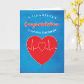 Gefeliciteerd Afstuderen Nurse Heart Kaart (Gele Bloem)