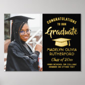 Gefeliciteerd Afstuderen One Photo Black & Real Folie Afdrukken (Voorkant)