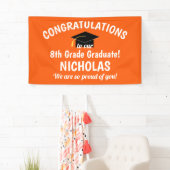 Gefeliciteerd Afstuderen Oranje 8e graad Spandoek (Insitu)