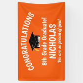 Gefeliciteerd Afstuderen Oranje 8e graad Spandoek (Verticaal)