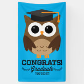 Gefeliciteerd Afstuderen | Owl in Pet Spandoek (Verticaal)