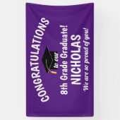 Gefeliciteerd Afstuderen Paars Spandoek (Verticaal)