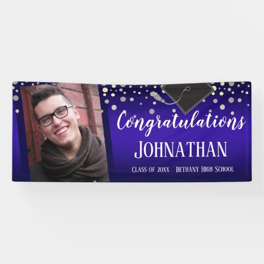 Gefeliciteerd Afstuderen Paars Spandoek (Horizontaal)