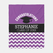 Gefeliciteerd Afstuderen - Paars zwart Afstuderen Fleece Deken (Voorkant)