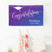 Gefeliciteerd Afstuderen Paarse & Blauwe Ombre Spandoek (Insitu)
