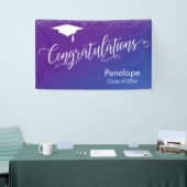 Gefeliciteerd Afstuderen Paarse & Blauwe Ombre Spandoek (Beurs)