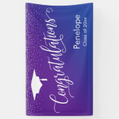 Gefeliciteerd Afstuderen Paarse & Blauwe Ombre Spandoek (Verticaal)