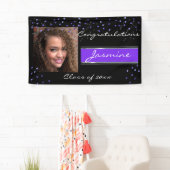 Gefeliciteerd Afstuderen Paarse glitter, op maat Spandoek (Insitu)