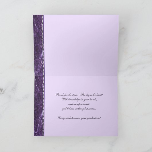 Gefeliciteerd Afstuderen Paarse Stone Kaart (Binnen)