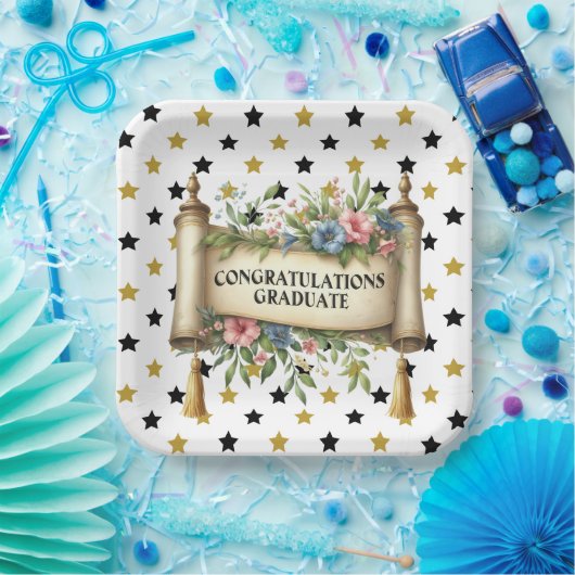 Gefeliciteerd Afstuderen Papieren Bordje (Feest)