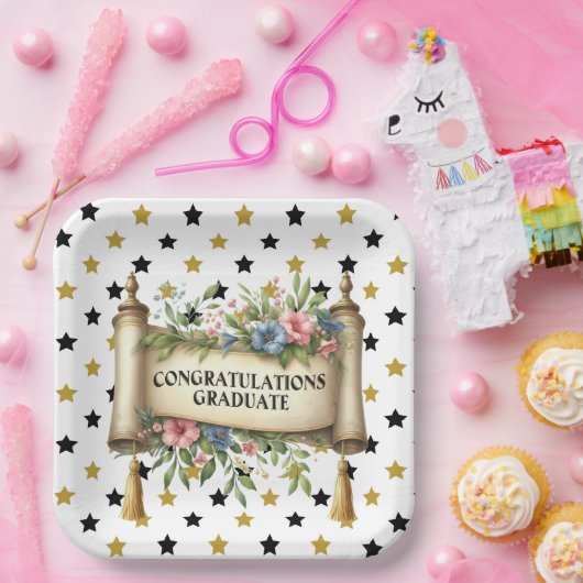 Gefeliciteerd Afstuderen Papieren Bordje (Feest)