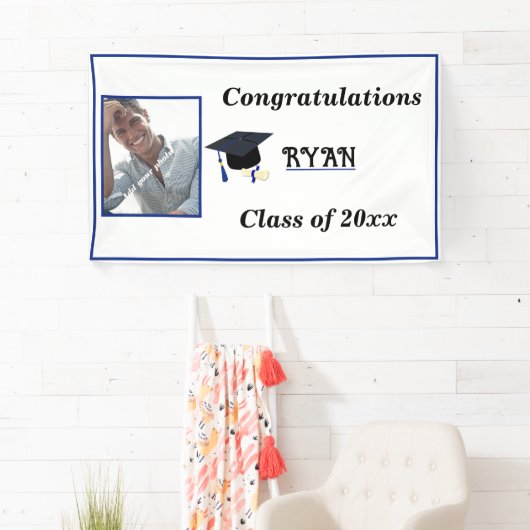 Gefeliciteerd Afstuderen Pet Diploma Foto Spandoek (Insitu)