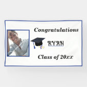 Gefeliciteerd Afstuderen Pet Diploma Foto Spandoek (Horizontaal)