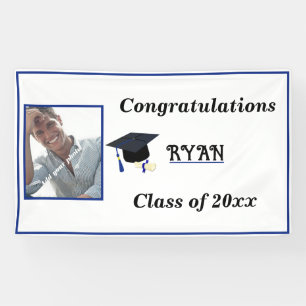 Gefeliciteerd Afstuderen Pet Diploma Foto Spandoek