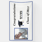 Gefeliciteerd Afstuderen Pet Diploma Foto Spandoek (Verticaal)