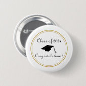 Gefeliciteerd Afstuderen Pet Eenvoudig Elegant Ronde Button 5,7 Cm (Voorkant /achterkant)