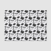 Gefeliciteerd Afstuderen Pet en Diploma Collage Tissuepapier (Voorkant)