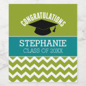 Gefeliciteerd Afstuderen - Pet en naam Afstuderen Wijn Etiket (Enkel label)