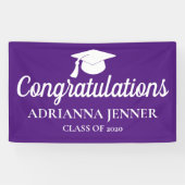 Gefeliciteerd Afstuderen Pet | Manuscript | Paars Spandoek (Horizontaal)