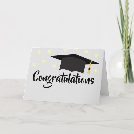 Gefeliciteerd Afstuderen Pet omringd door sterren Kaart (Voorkant)