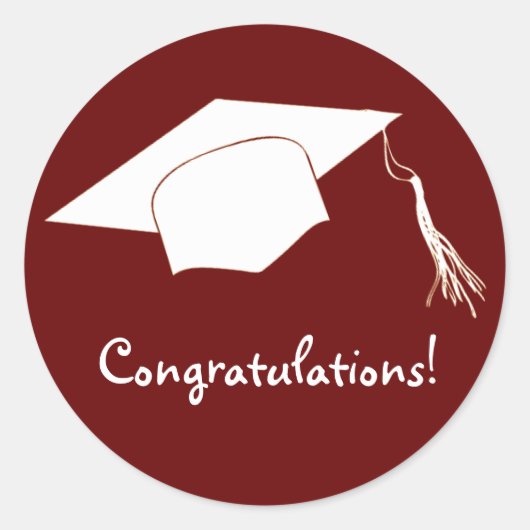 Gefeliciteerd afstuderen pet ronde sticker (Voorkant)