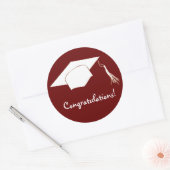 Gefeliciteerd afstuderen pet ronde sticker (Envelop)