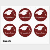 Gefeliciteerd afstuderen pet ronde sticker (Vel)