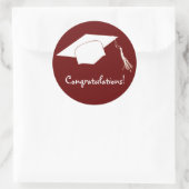 Gefeliciteerd afstuderen pet ronde sticker (Tas)